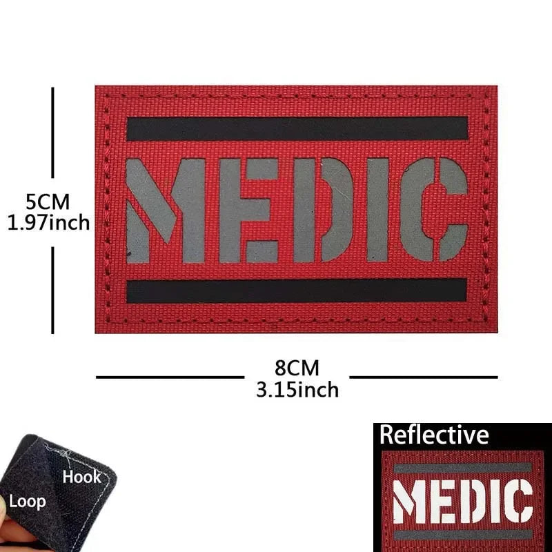 Patch médic Airsoft – 05 MEDIC Rouge Gris