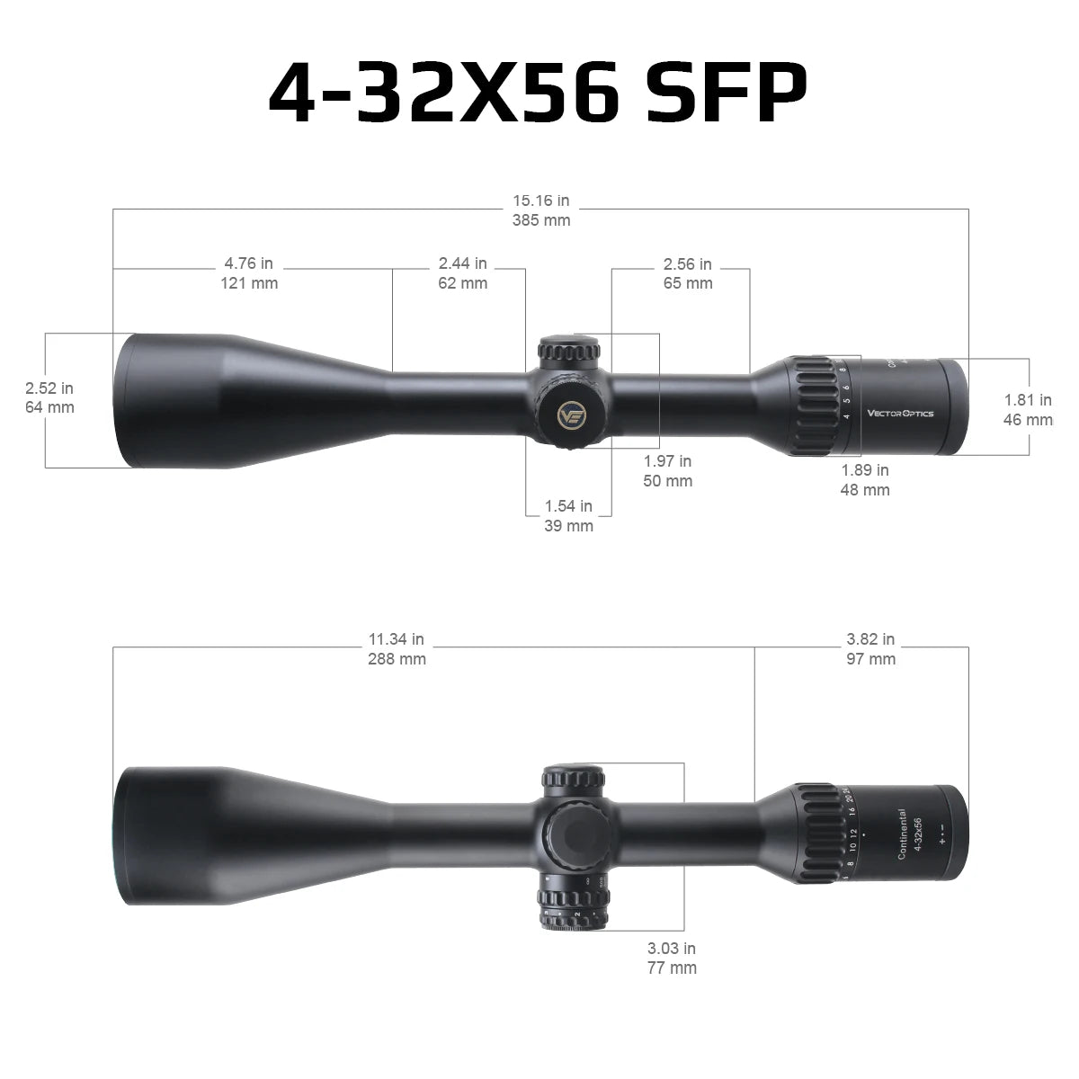 Lunette Continental ×8 SFP – Vector Optics – Plusieurs modèles