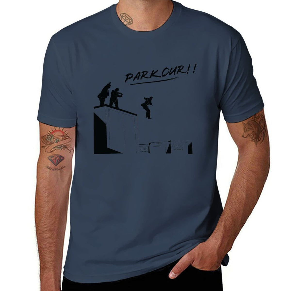 T-shirt imprimé Parkour en coton