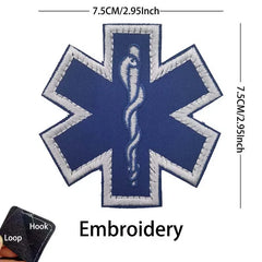 Patch médic Airsoft – 01 Étoile de vie Bleu