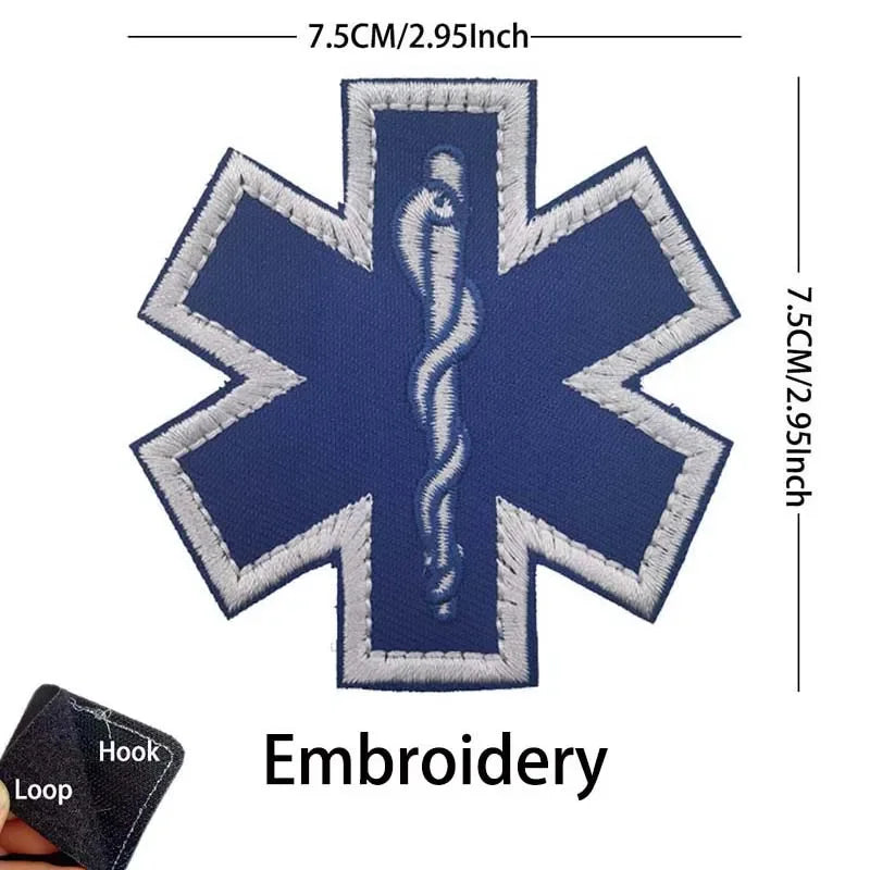 Patch médic Airsoft – 01 Étoile de vie Bleu