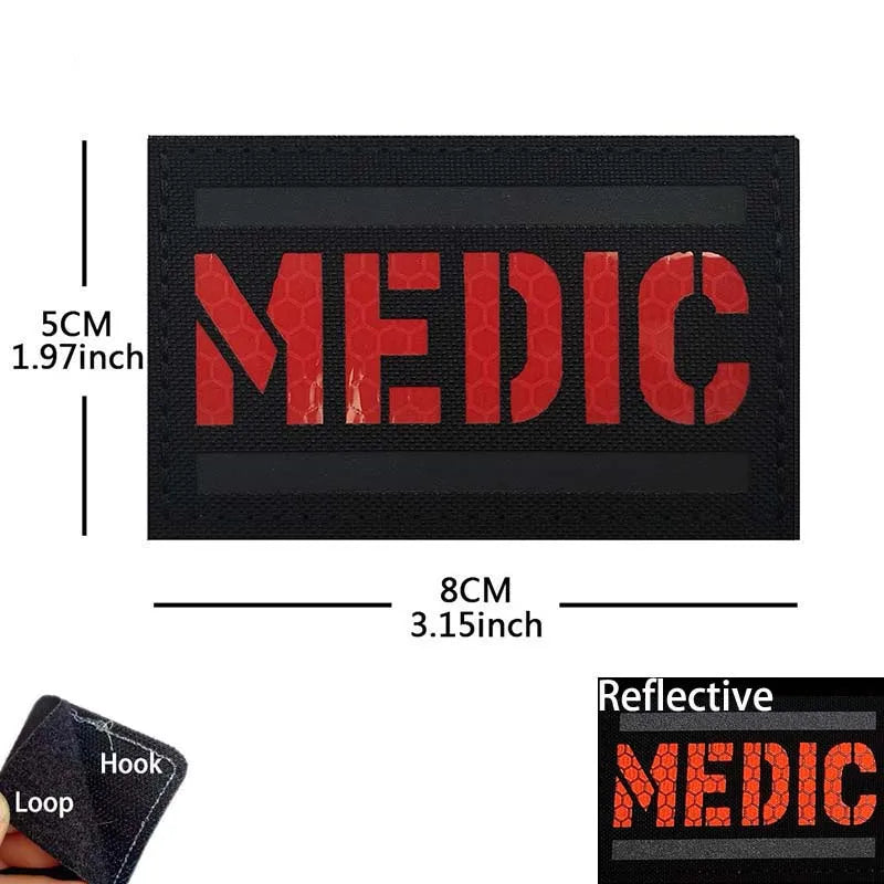 Patch médic Airsoft – 06 MEDIC Rouge Noir