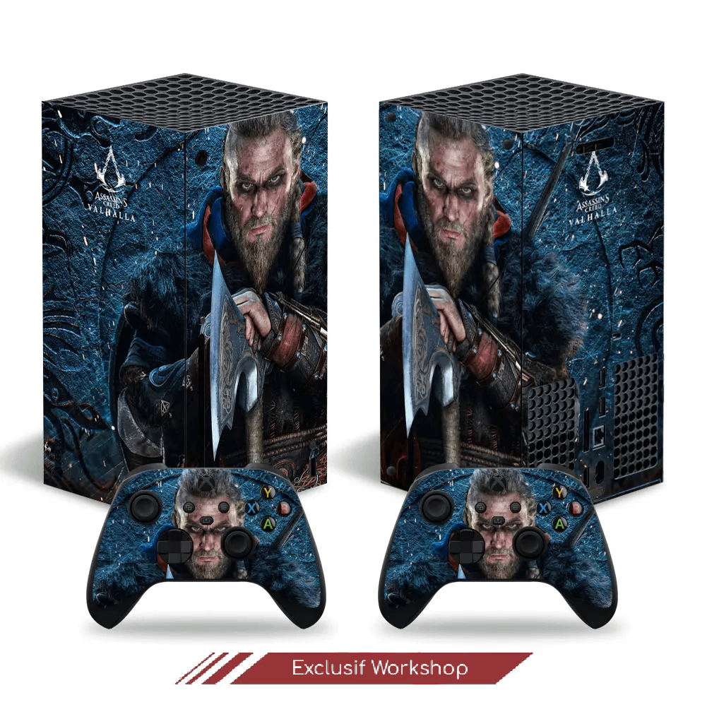 Autocollant Assassin's Creed Valhalla N°2 pour Xbox Series X - Skin 1 console et 2 contrôleurs