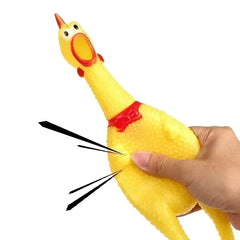 Poulet couineur en caoutchouc jaune – 17 ou 31 cm