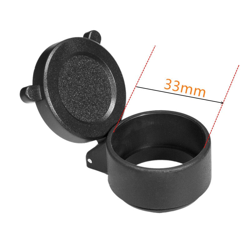 Couvre-objectif rabattable pour lunette, diamètre 25 à 69 mm