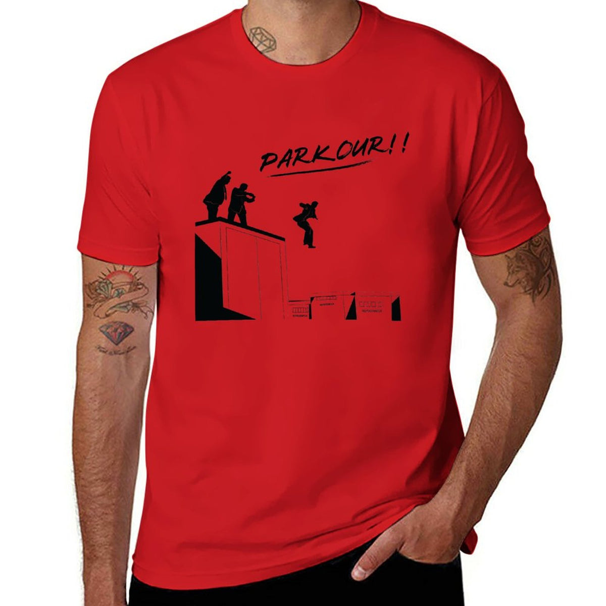 T-shirt imprimé Parkour en coton
