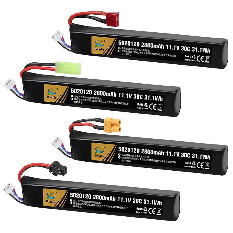 Batterie LiPo 11,1 V 2 800 mAh 30C – Connecteur au choix