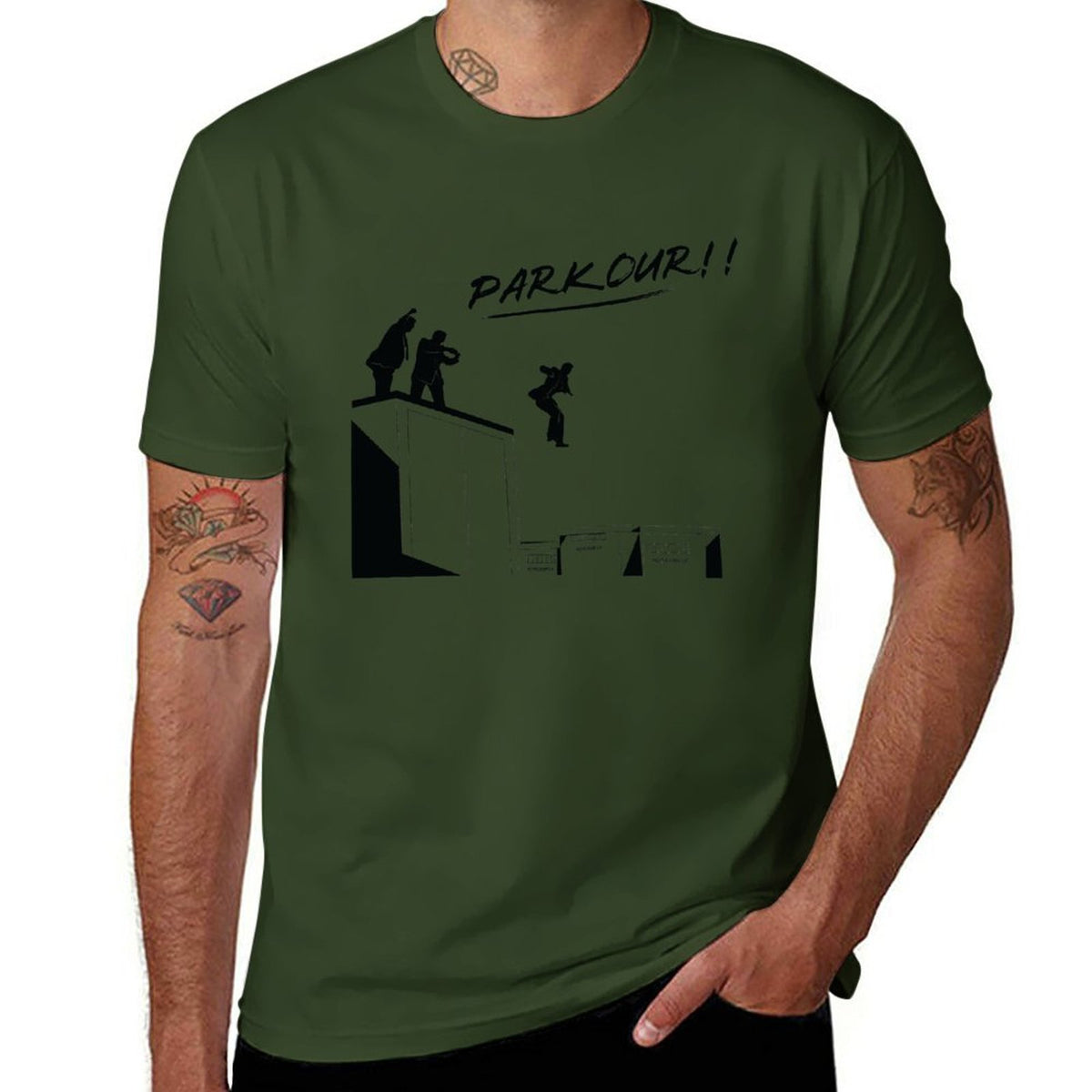 T-shirt imprimé Parkour en coton