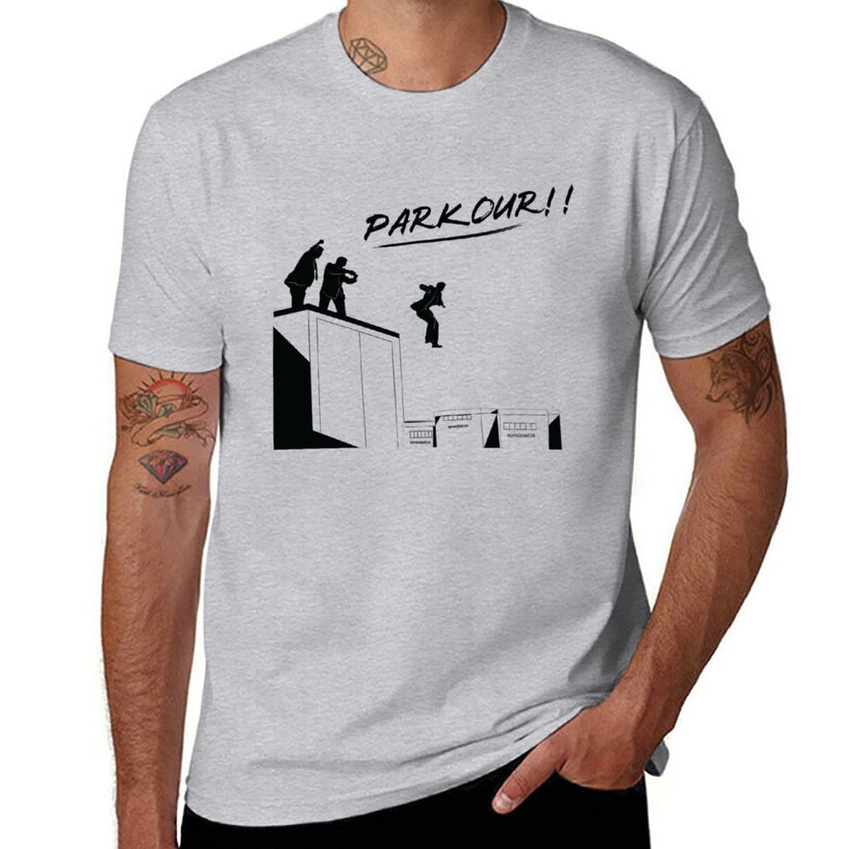 T-shirt imprimé Parkour en coton