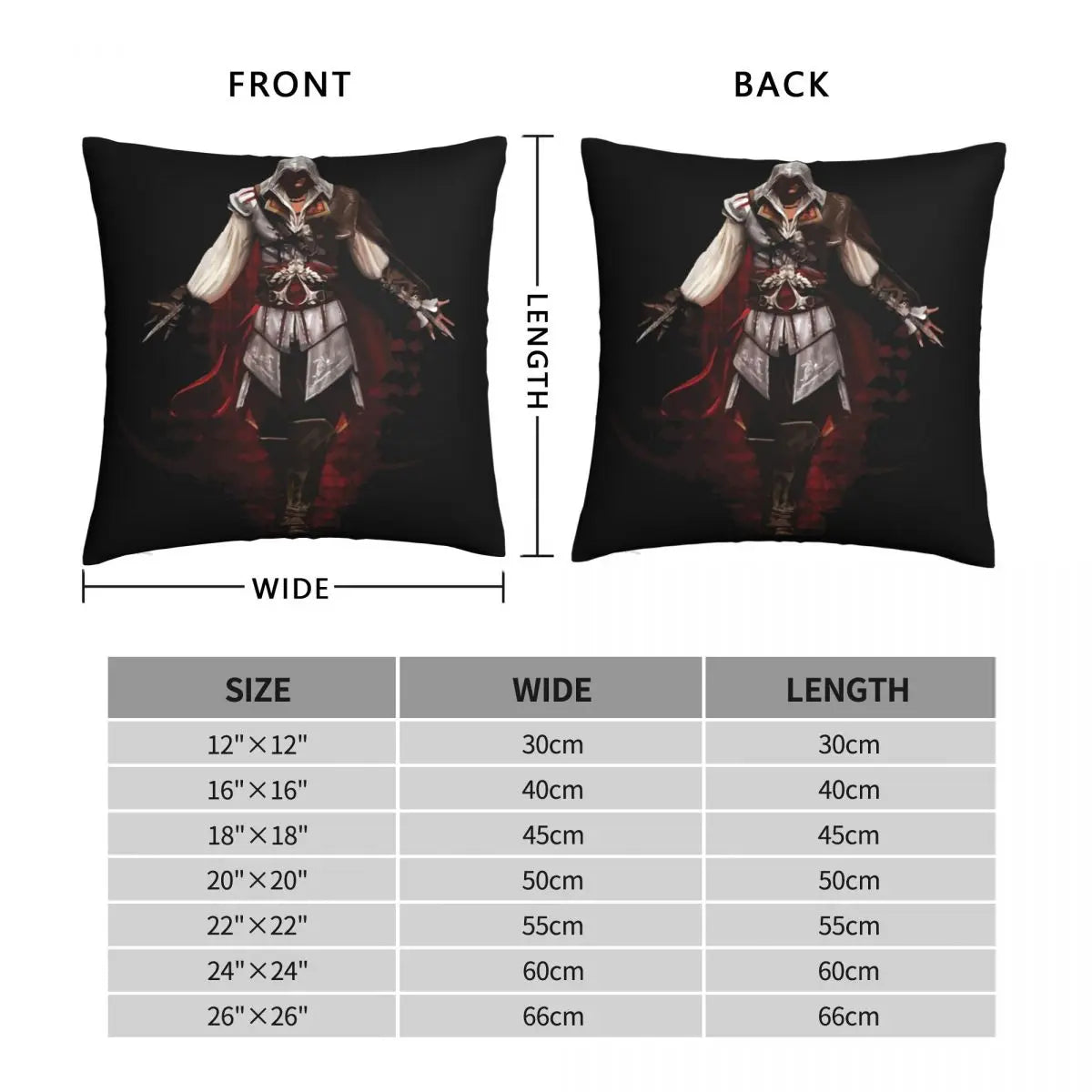 Taie d'oreiller Ezio Auditore - Assassins Creed en polyester, lin ou velours