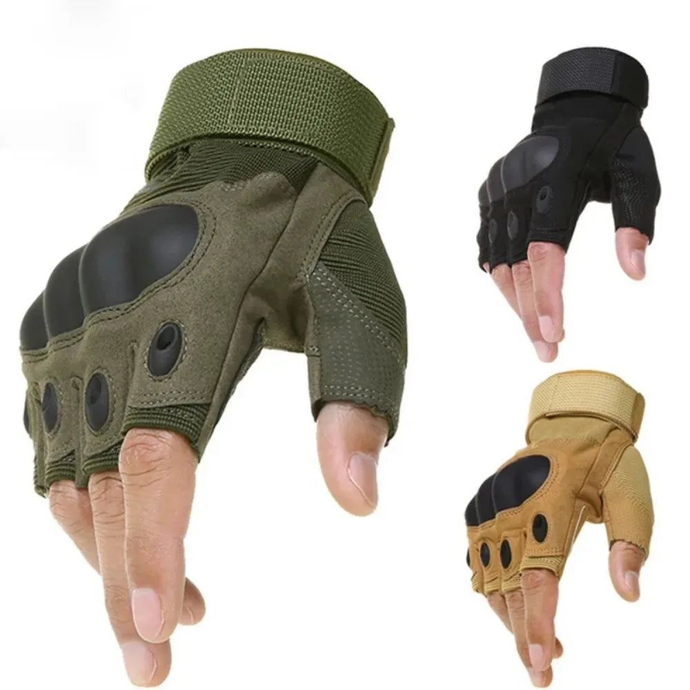 Gants tactiques demi-doigts en nylon – M à XL
