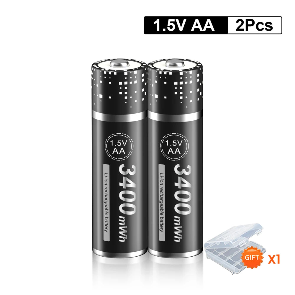 Batteries AA Li-ion rechargeables 1,5 V PALO – lots et chargeur selon variante
