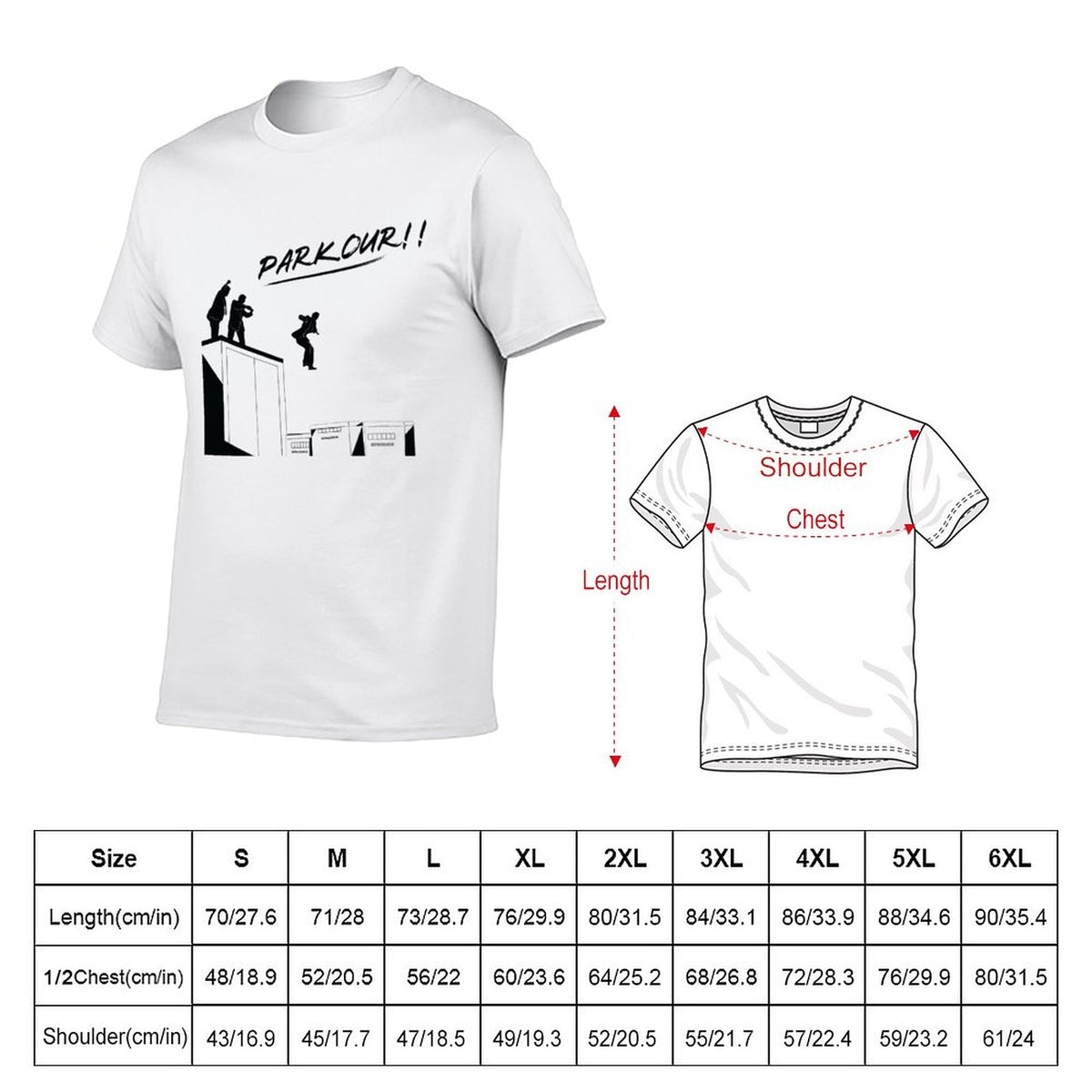 T-shirt imprimé Parkour en coton