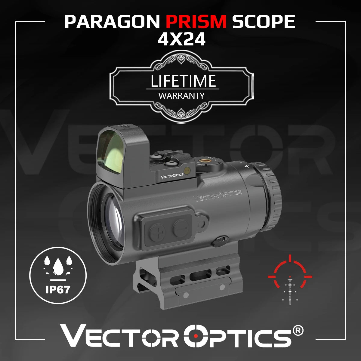Lunette prismatique Paragon 4×24 avec viseur point rouge – Vector Optics