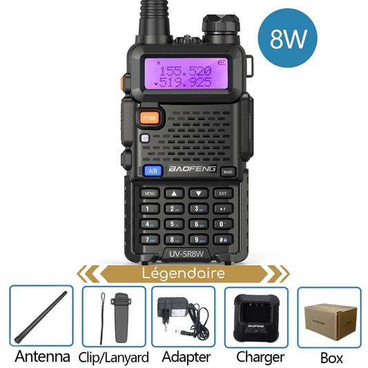 Baofeng Talkie-walkie UV 5R 5W ou 8W, radio bidirectionnelle