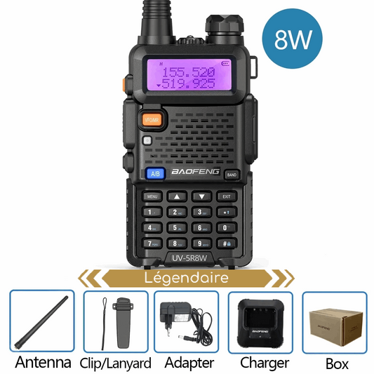 Baofeng Talkie-walkie UV 5R 5W ou 8W, radio bidirectionnelle