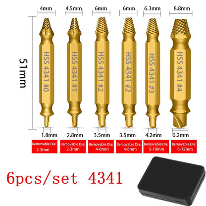 Extracteur de vis endommagé 6 pièces pour perceuse