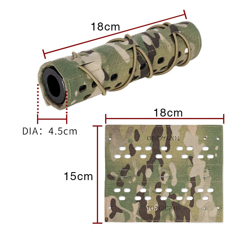 Housse de silencieux Airsoft 18 cm laser-cut – TOPTACPRO