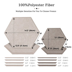 Lot de 12 panneaux acoustiques polyester 36 × 31 cm