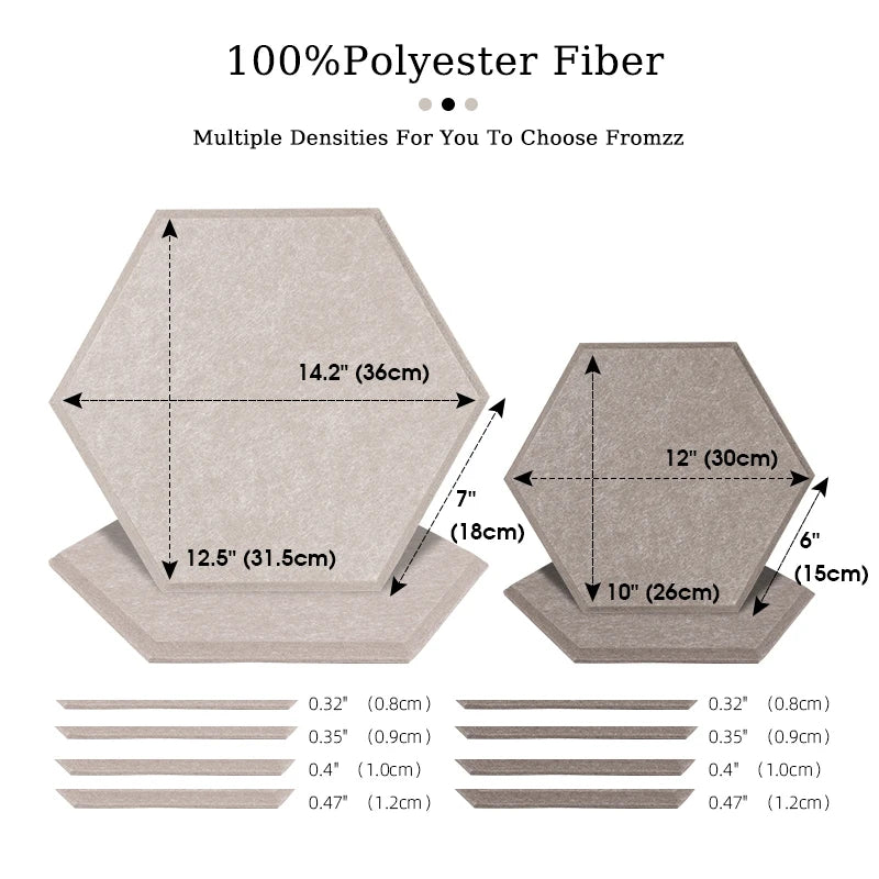 Lot de 12 panneaux acoustiques polyester 36 × 31 cm