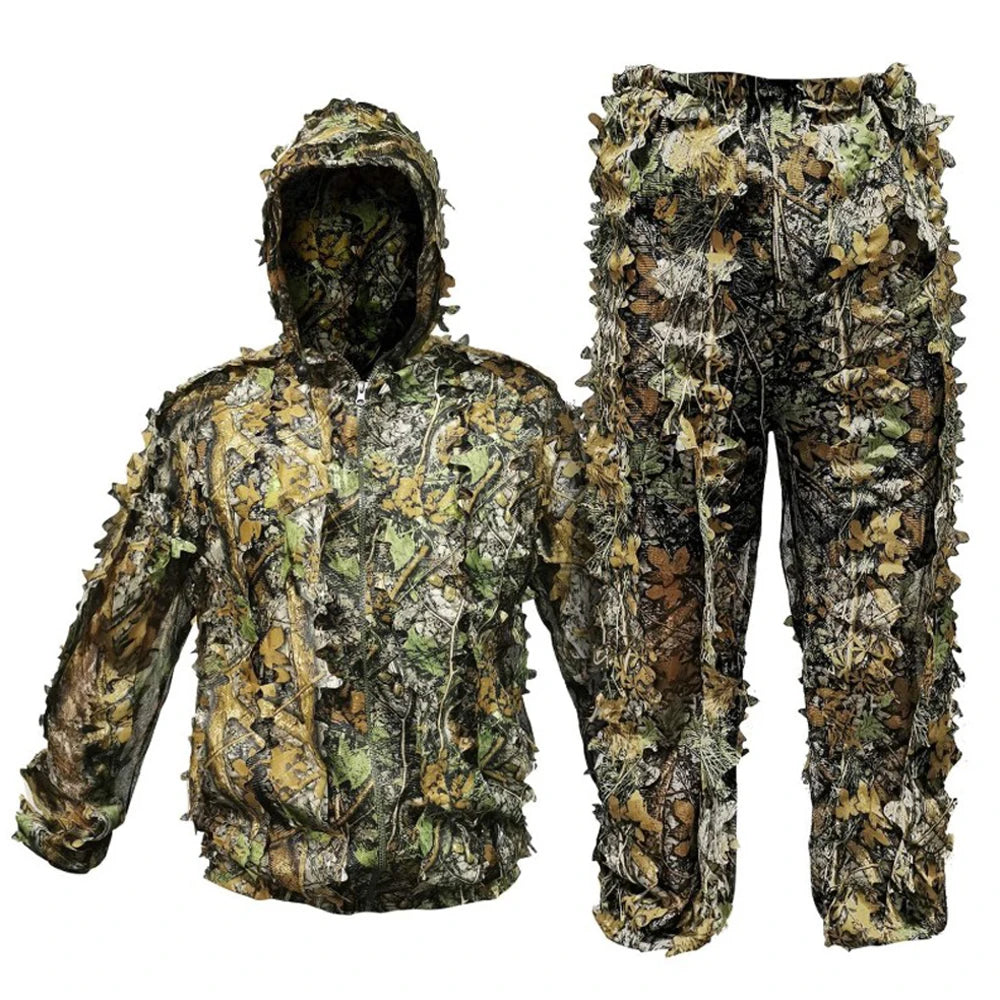Tenue Ghillie camouflage polyester – ensemble haut + pantalon