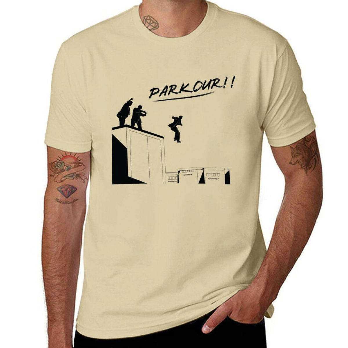 T-shirt imprimé Parkour en coton