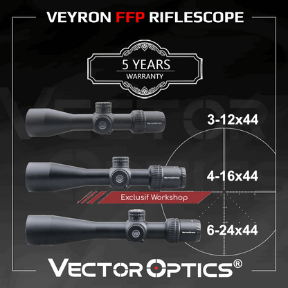 Lunette de visée Veyron 3-12x44 4-16x44 6-24x44 FFP - Vector Optics