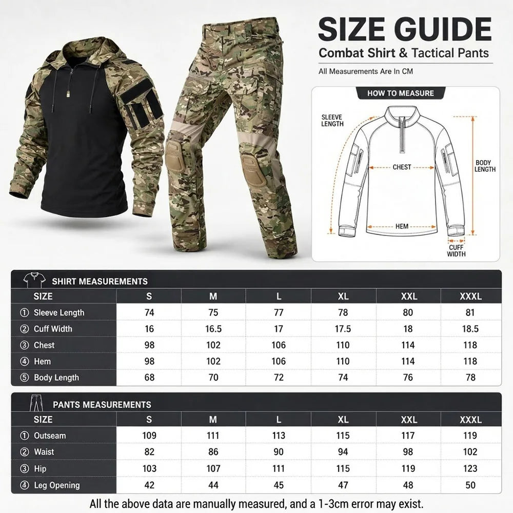 Ensemble Airsoft camouflage avec gilet et casque – plusieurs configurations