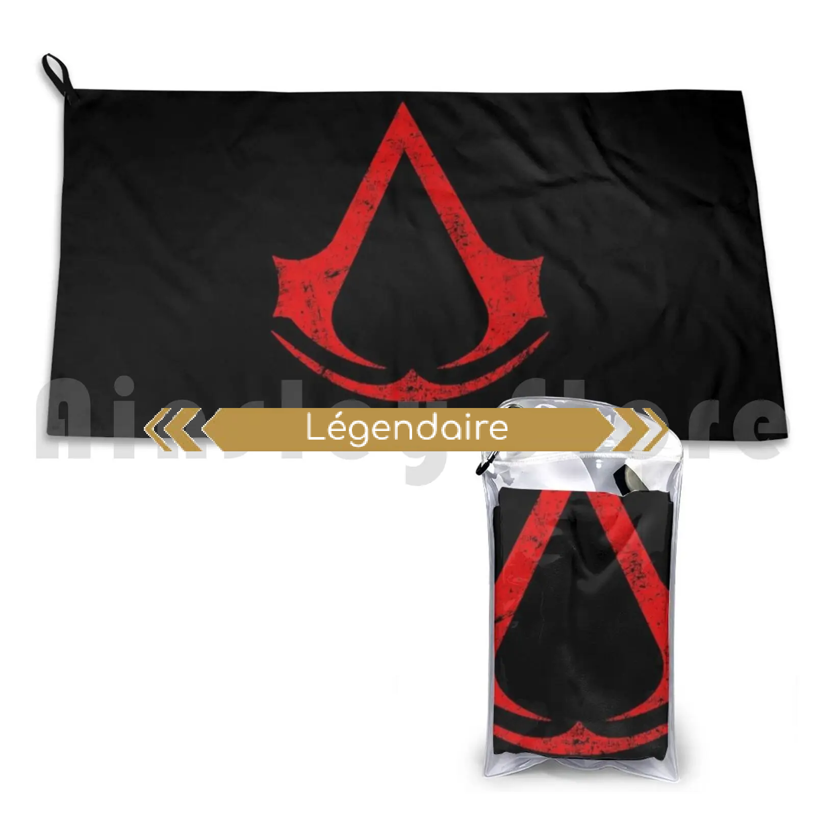 Serviette de bain logo Assassin's Creed rouge