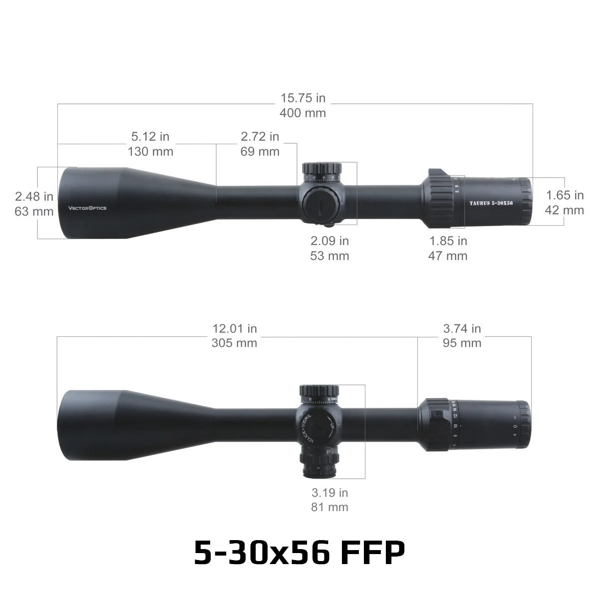 Lunette Taurus FFP 3–18×50, 4–24×50 ou 5–30×56 – Vector Optics