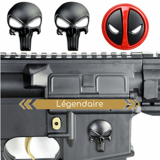 Autocollant métallique 3D Punisher ou Deadpool