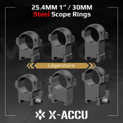 Paires d'anneaux Weaver en acier X-ACCU, 25.4mm et 30mm, avec dégagement rapide, usinés CNC - Vector Optics