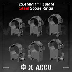 Anneaux acier QD X-ACCU pour rail 21 mm – Ø 25,4 / 30 mm