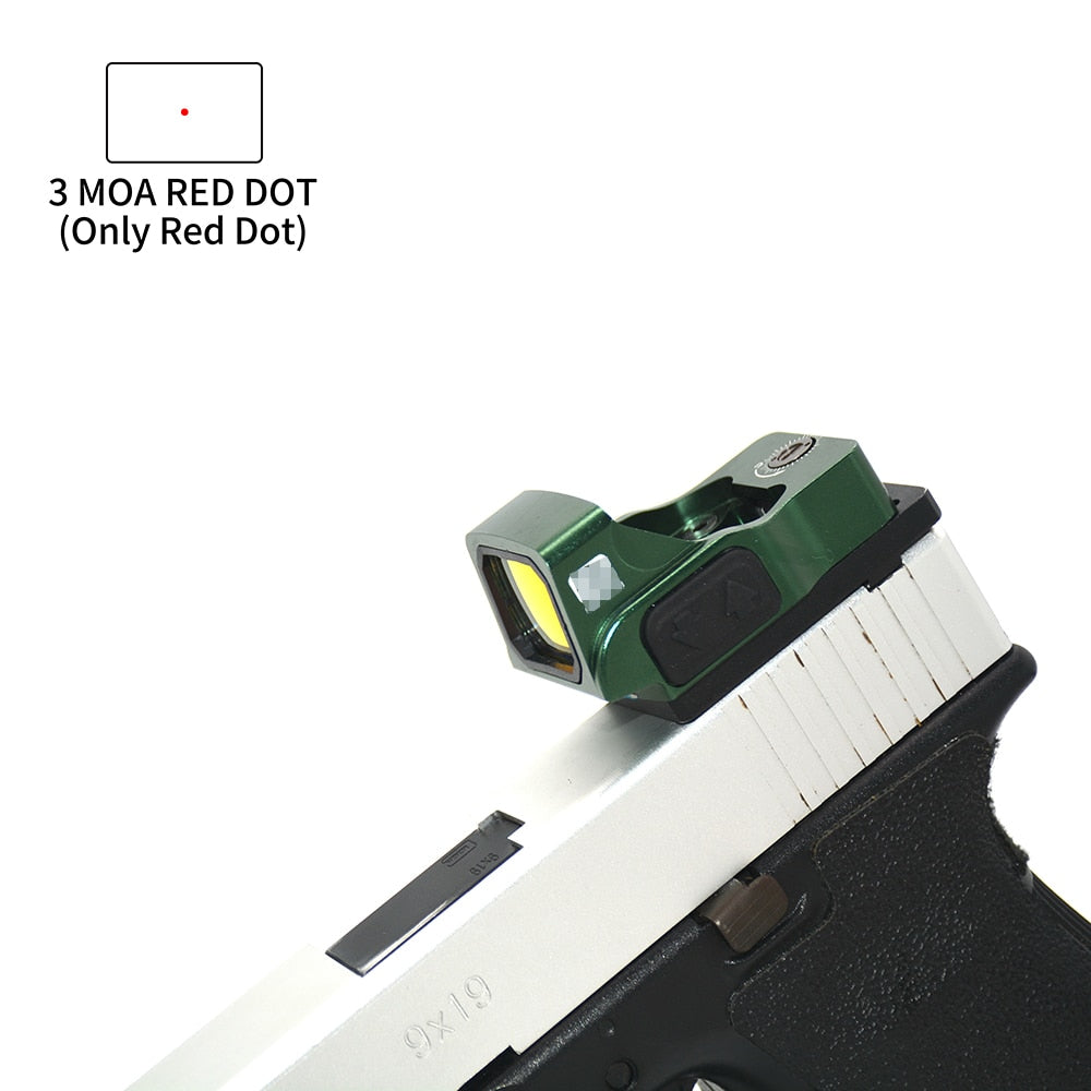 Viseur reflex 1× avec monture type Glock – Point rouge ou vert