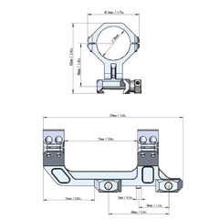 Monture monobloc Vector Optics 30 mm – 0 / 20 MOA