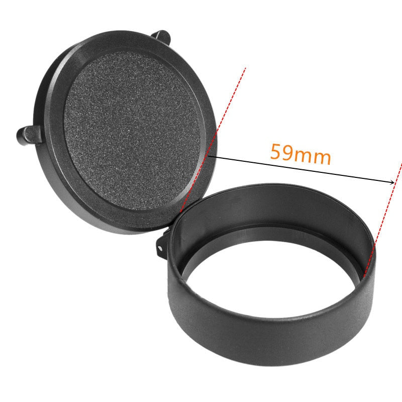 Couvre-objectif rabattable pour lunette, diamètre 25 à 69 mm