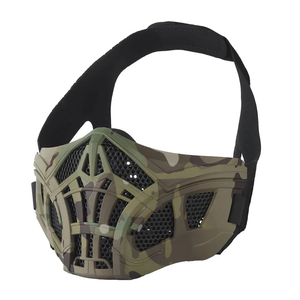 Demi-masque tactique style Scorpion avec insert silicone – Airsoft