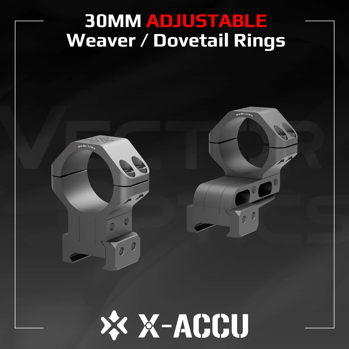 Anneaux X-ACCU 30 mm à hauteur réglable – Vector Optics