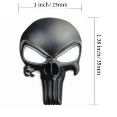 Autocollant métallique 3D Deadpool ou Punisher – 35 × 25 mm