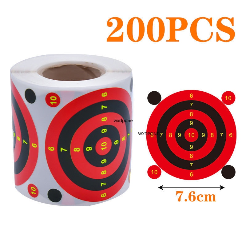 Rouleau de 200 cibles réactives autocollantes – 7,5 cm