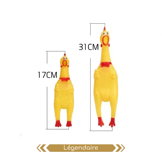 Poulet hurlant, Jouet Couineur poulet, en Caoutchouc Jaune, 17cm, 31cm