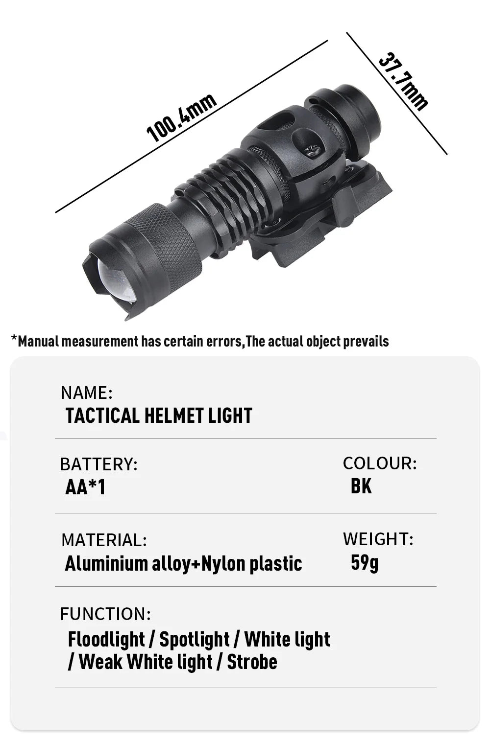 Lampe de casque tactique Airsoft Mini Scout – WADSN
