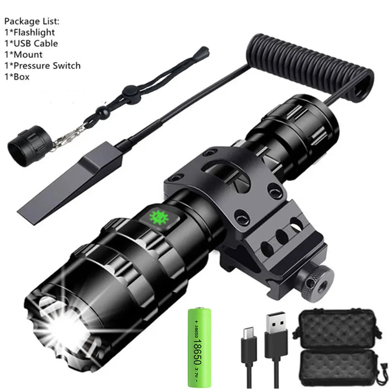 Lampe tactique LED rechargeable USB – plusieurs kits