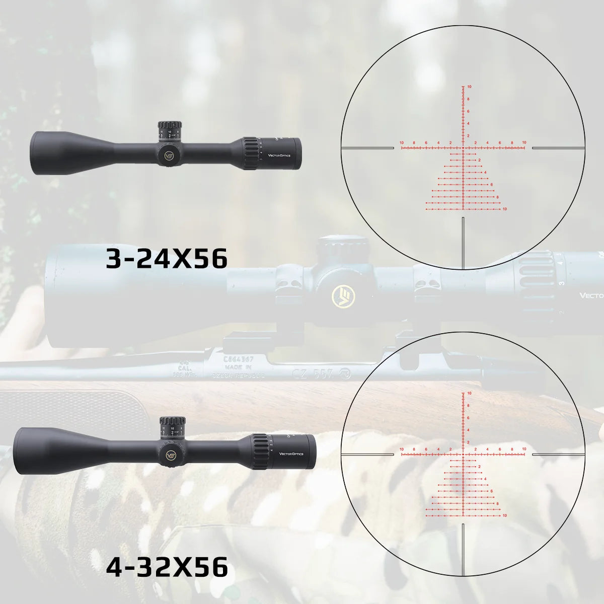 Lunette de visée tactique Continental x8 SFP - Vector Optics