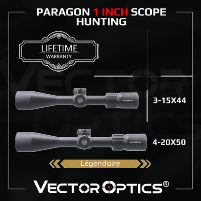 Lunette de visée Paragon 3-15x44 et 4-20x50 SFP - Vector Optics