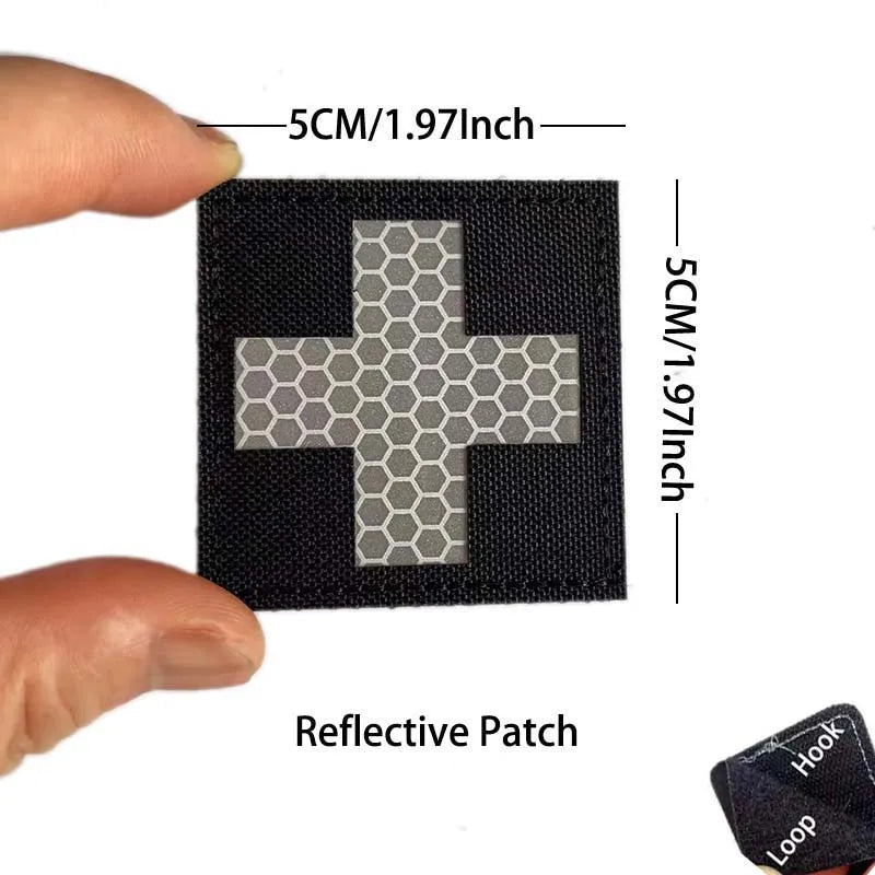 Patch médic Airsoft – 32 Croix Noir Blanc