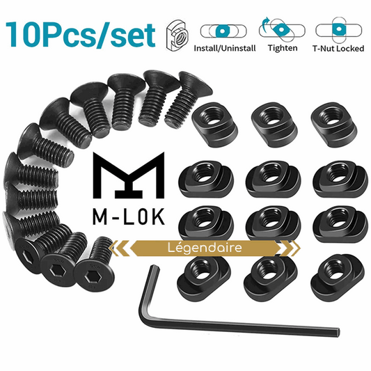 10 pcs M-LOK - vis et écrou de remplacement