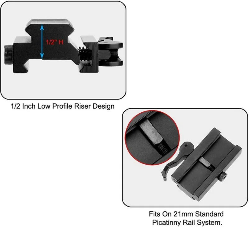 Adaptateur QD pour rail Picatinny 20 mm – 3 ou 5 fentes