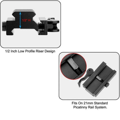 Adaptateur QD Picatinny, 5 et 3 fentes