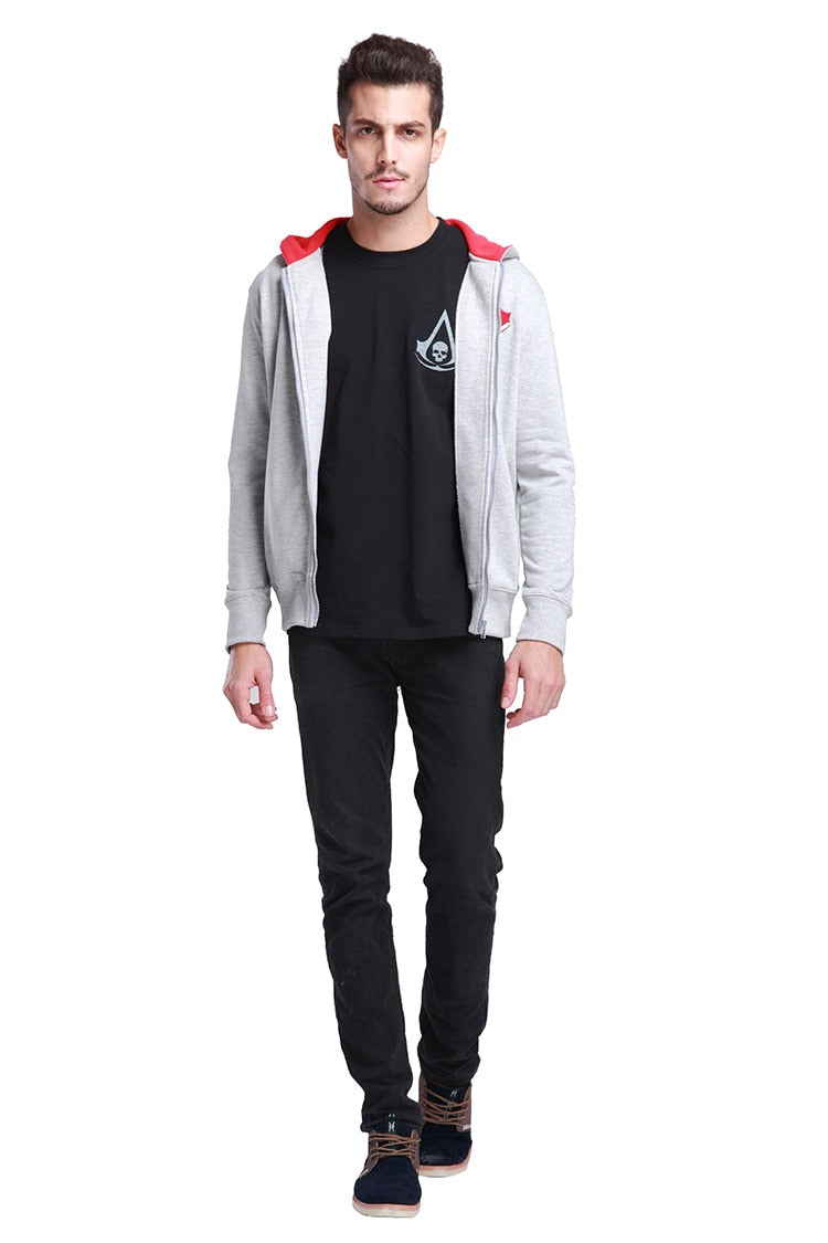 Sweat zippé à capuche Assassin’s Creed III – Blanc